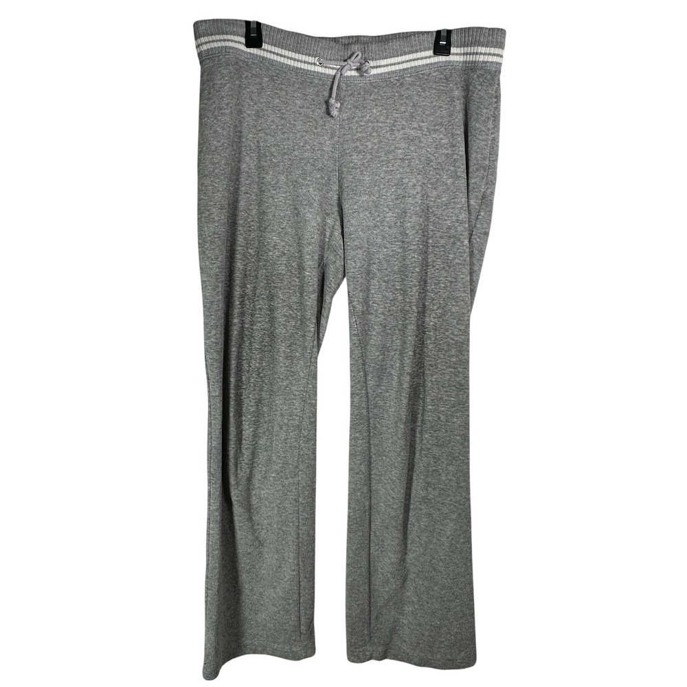 NYL New York Laundry Womens Gray‎ Wide Leg Sweatpants Striped Waist Drawstring M